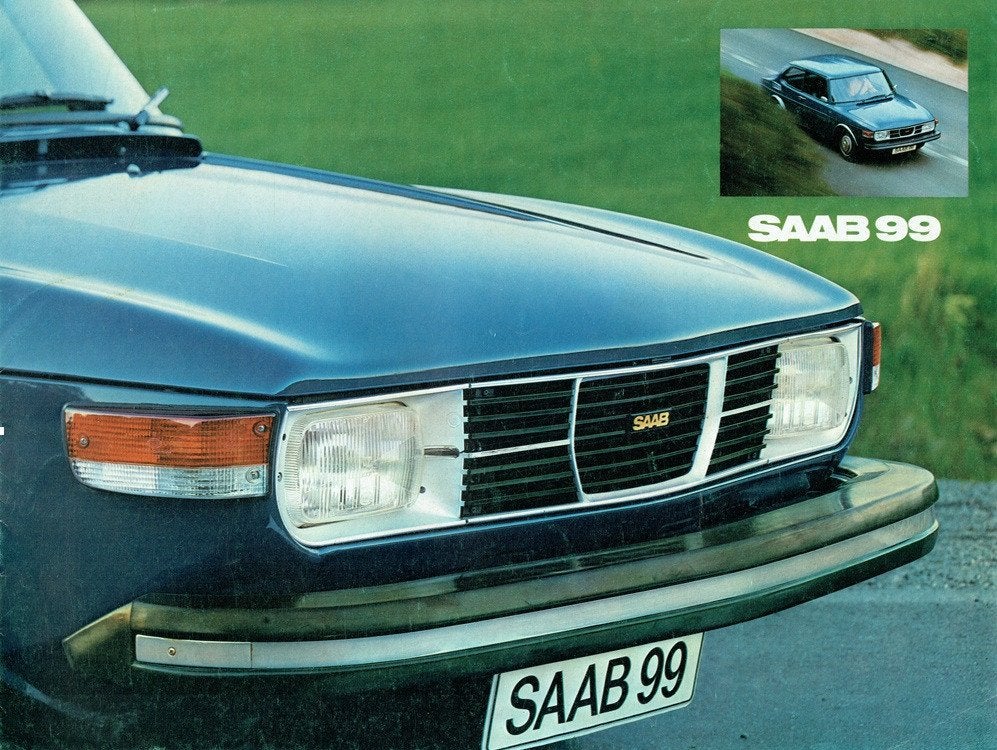 Folder Saab 99 (Engelse uitgave - 1975), Verzenden, Gelezen, Overige merken