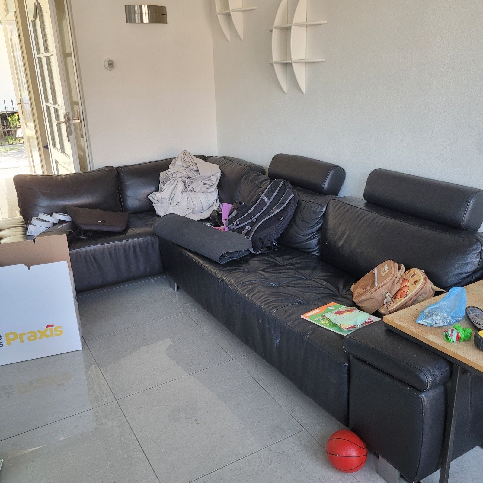 Bankstel GRATIS, Huis en Inrichting, Ophalen of Verzenden, Gebruikt, Leer