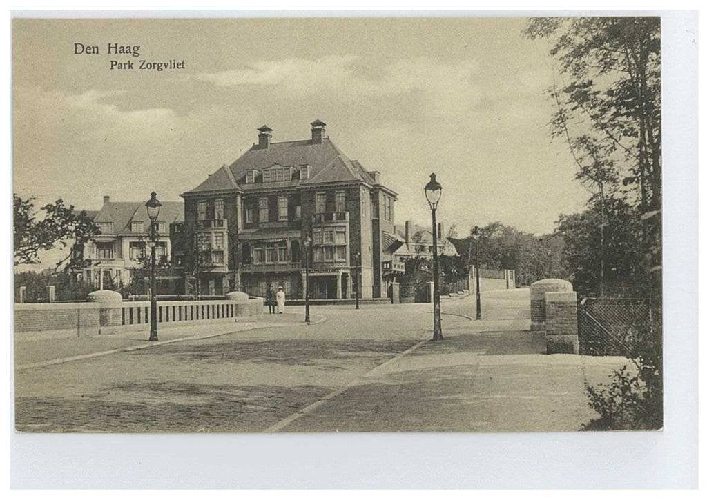 Den Haag - Park Zorgvliet - straatbeeld - lantaarns - brug, Verzenden, Voor 1920, Ongelopen, Zuid-Holland