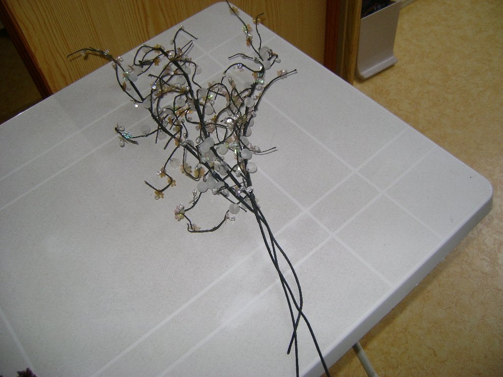 3 decoratie kerst takken met bloemen sneeuwbolletjes van 60l, Diversen, Kerst, Ophalen of Verzenden, Zo goed als nieuw