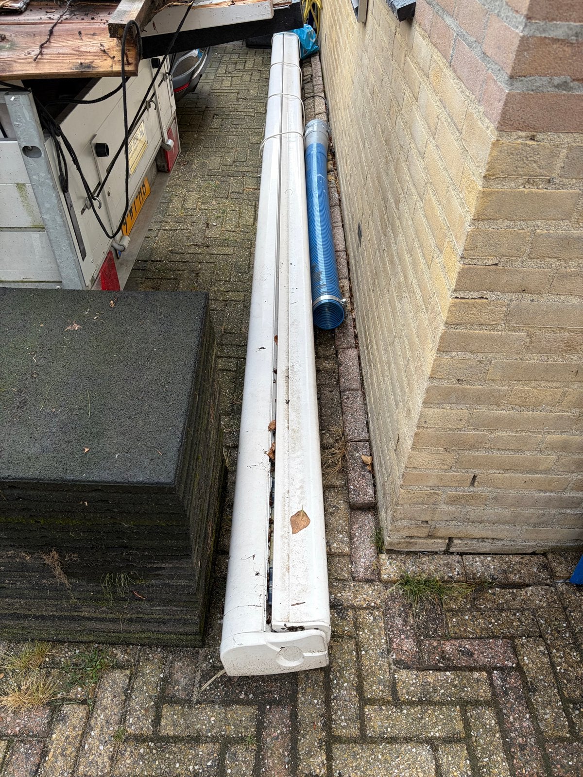Elektrisch windscherm Sun Circle 5,5mtr., Tuin en Terras, Ophalen, Gebruikt, Overige typen, Elektrisch