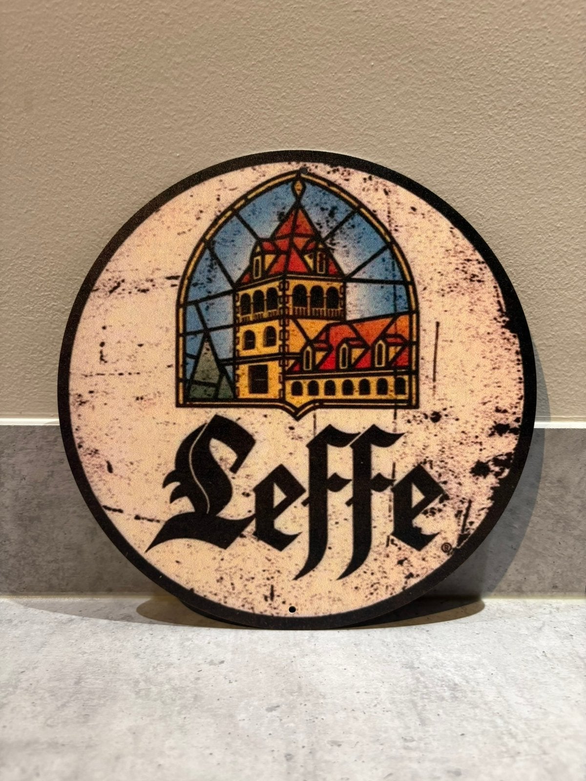 Mancave Bar Café Wanddecoratie metalen bordje Leffe bier, Ophalen of Verzenden, Zo goed als nieuw, Reclamebord, Plaat of Schild
