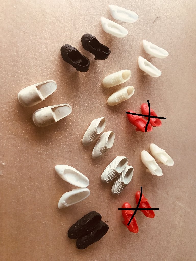 Miniatuur schoentjes voor poppenhuis of poppen, Verzamelen, Poppenhuizen en Toebehoren, Ophalen of Verzenden, Gebruikt, Poppenhuis