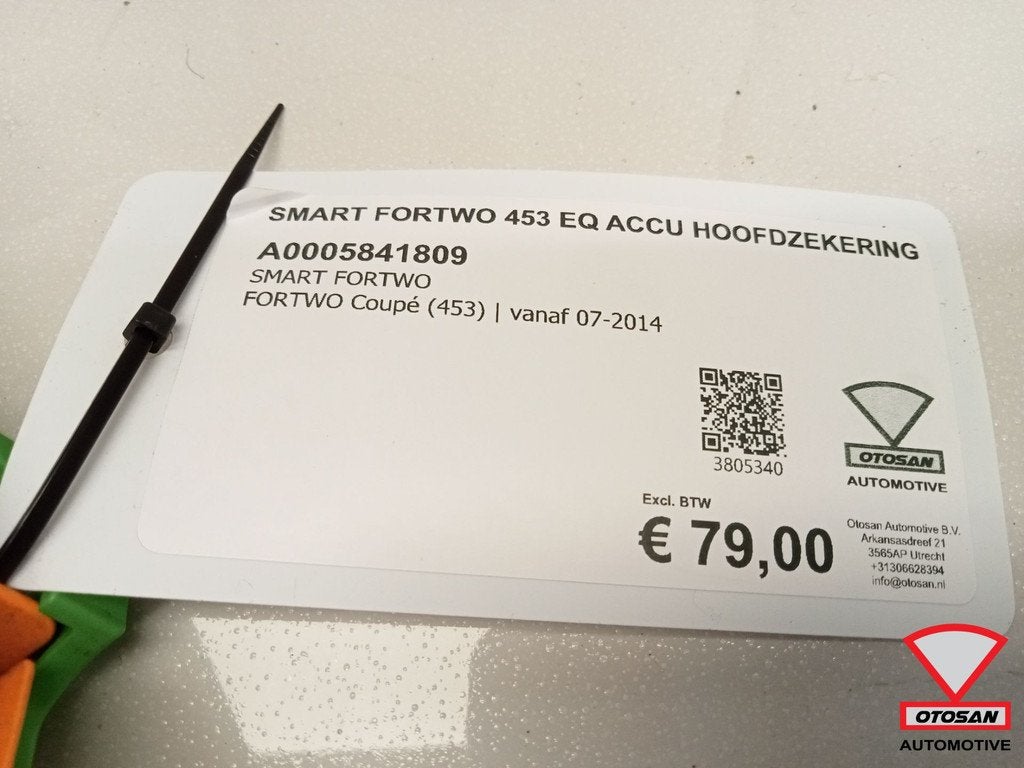 Smart Fortwo 453 EQ Accu Hoofdzekering A0005841809, Gebruikt, Mercedes-Benz AG, Ophalen of Verzenden, Mercedesstrasse 120
70372  Stuttgart, DE