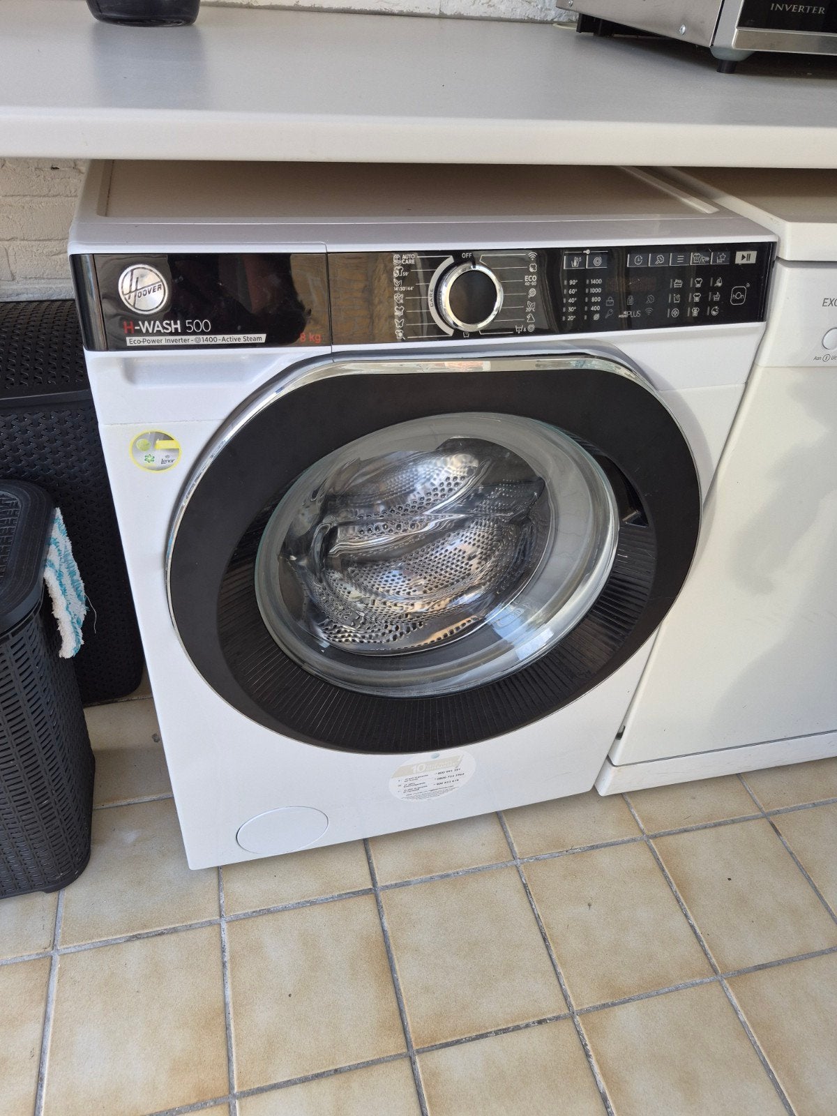 Hoover H-WASH 500 Wasmachine - 9kg, 1400 toeren, Ophalen, 1200 tot 1600 toeren, 8 tot 10 kg, Zo goed als nieuw
