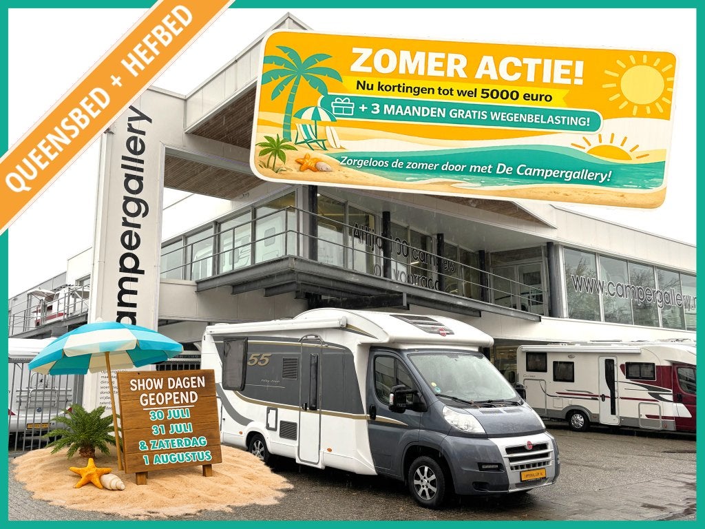 Bürstner Fifty Five Ixeo 734 QUEENSBED+HEFBED BEARLOCK, Caravans en Kamperen, Campers, Chemisch toilet, Ringverwarming, Fiat, Afzuigkap