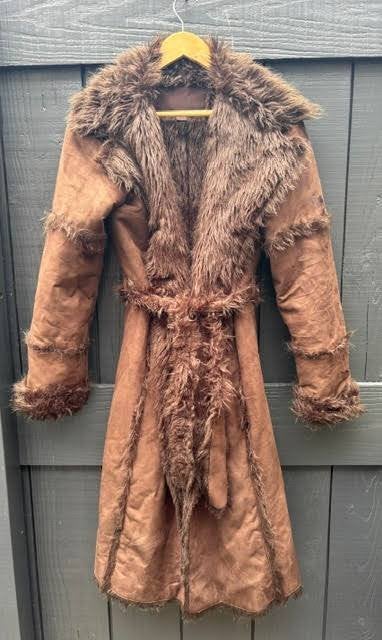 ***Lulu Castagnette*** lammy‑look winterjas – maat M bruin, Maat 38/40 (M), Bruin, Ophalen of Verzenden, Zo goed als nieuw