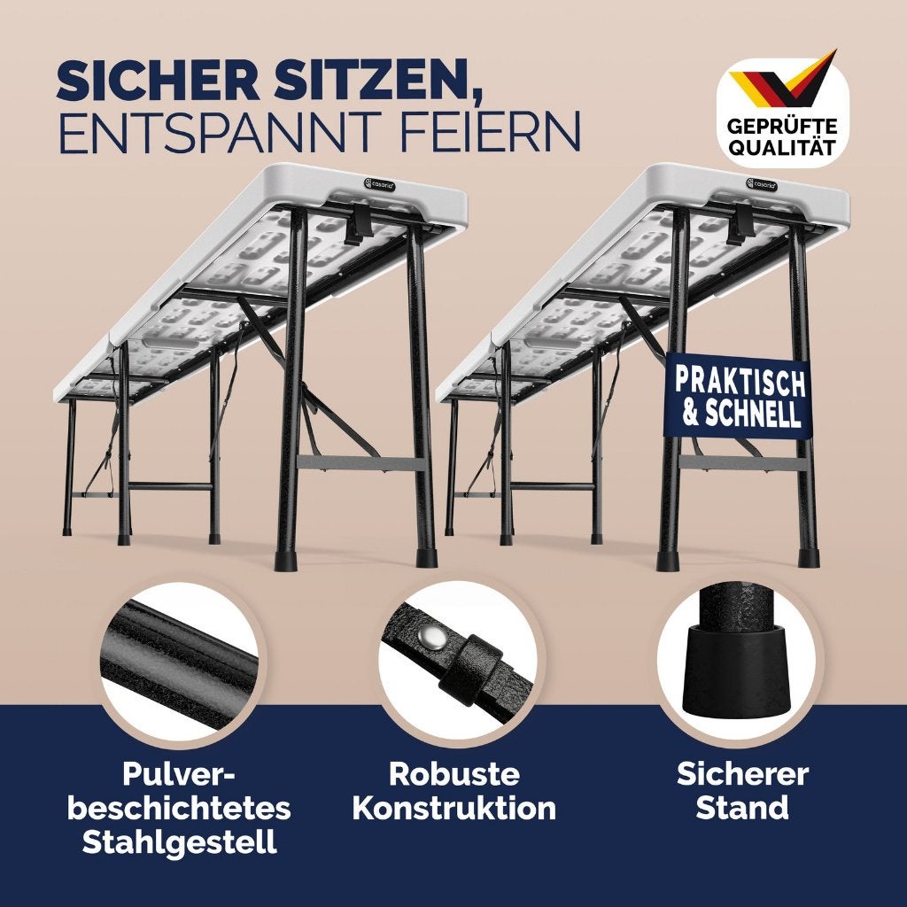 2x Bierbank picknickbank wit kunststof GRATIS BEZORGD!, Verzenden, Nieuw, Nvt, Nvt