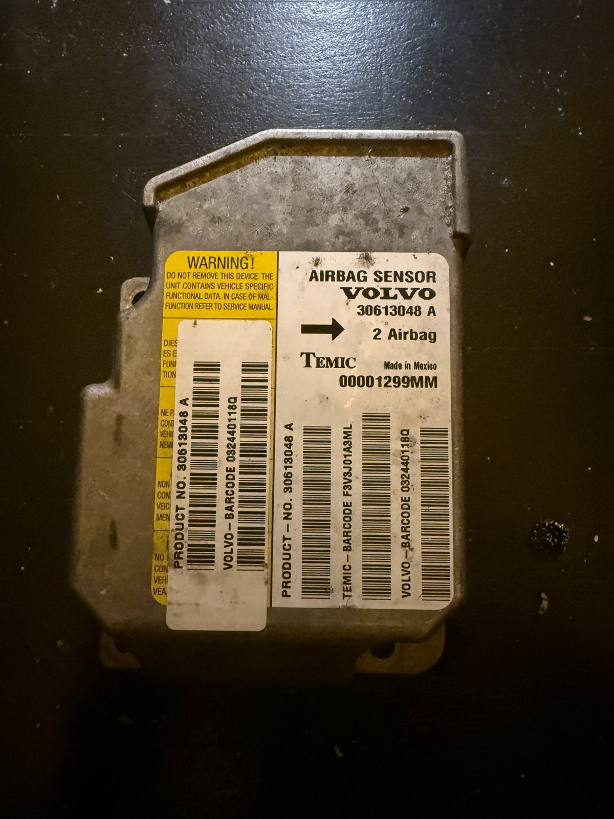 Volvo / Temic Airbag Sensor / Crashmodule, Ophalen of Verzenden, Zo goed als nieuw
