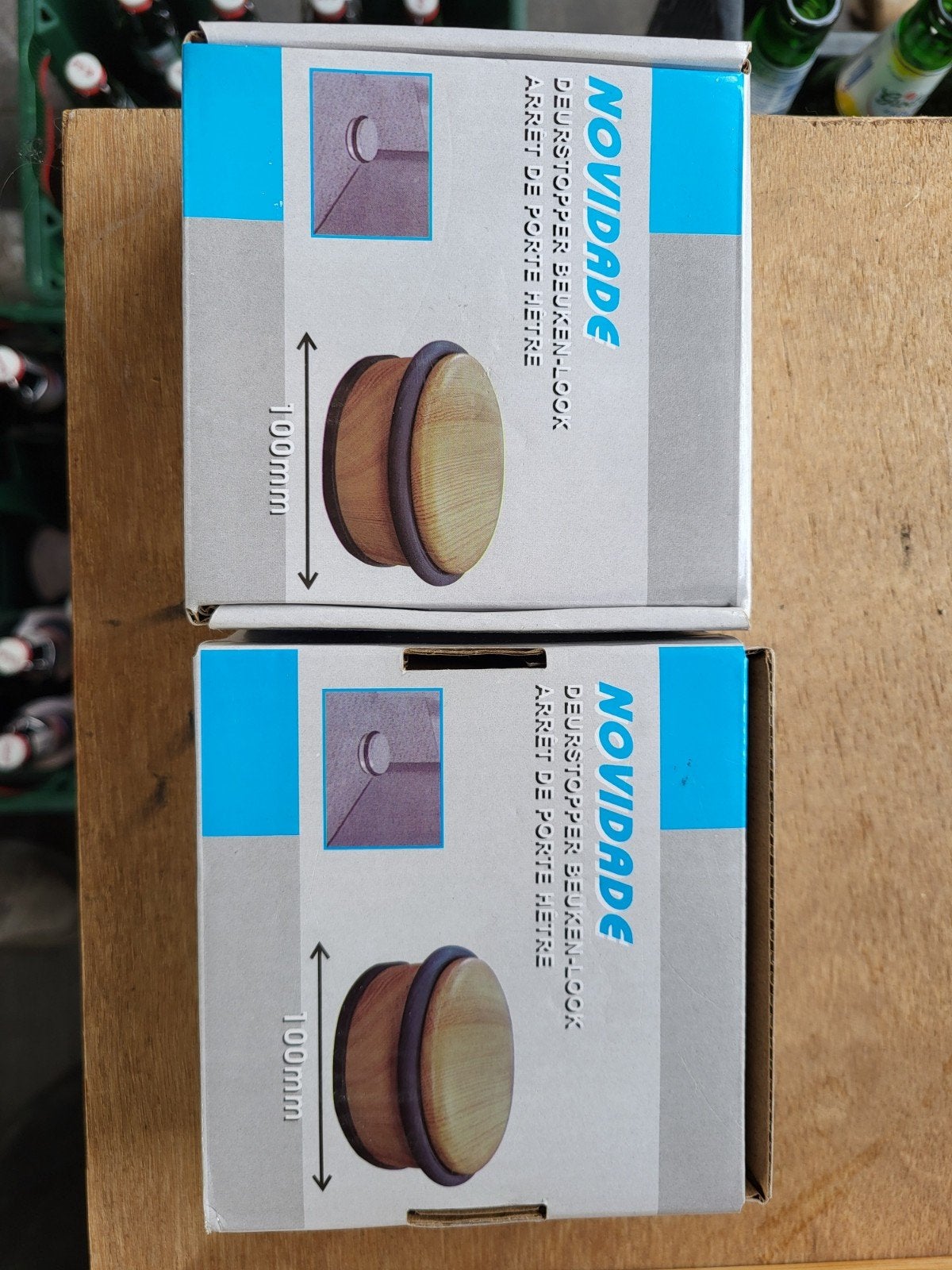 Novidade beukenhouten deurstoppers (2 stuks), Huis en Inrichting, Ophalen, Nieuw