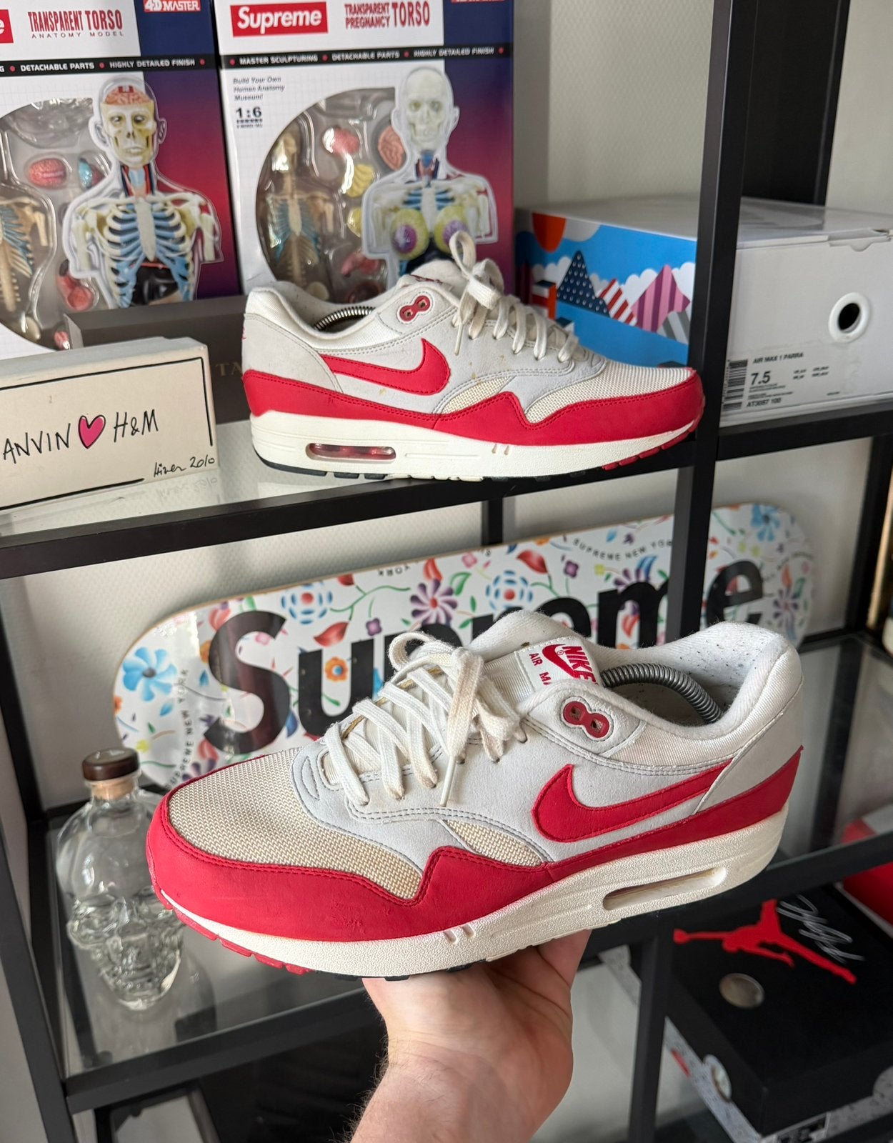Nike Air Max 1 Anniversary OG Red Vintage ‘12, Overige kleuren, Ophalen of Verzenden, Sneakers of Gympen, Zo goed als nieuw