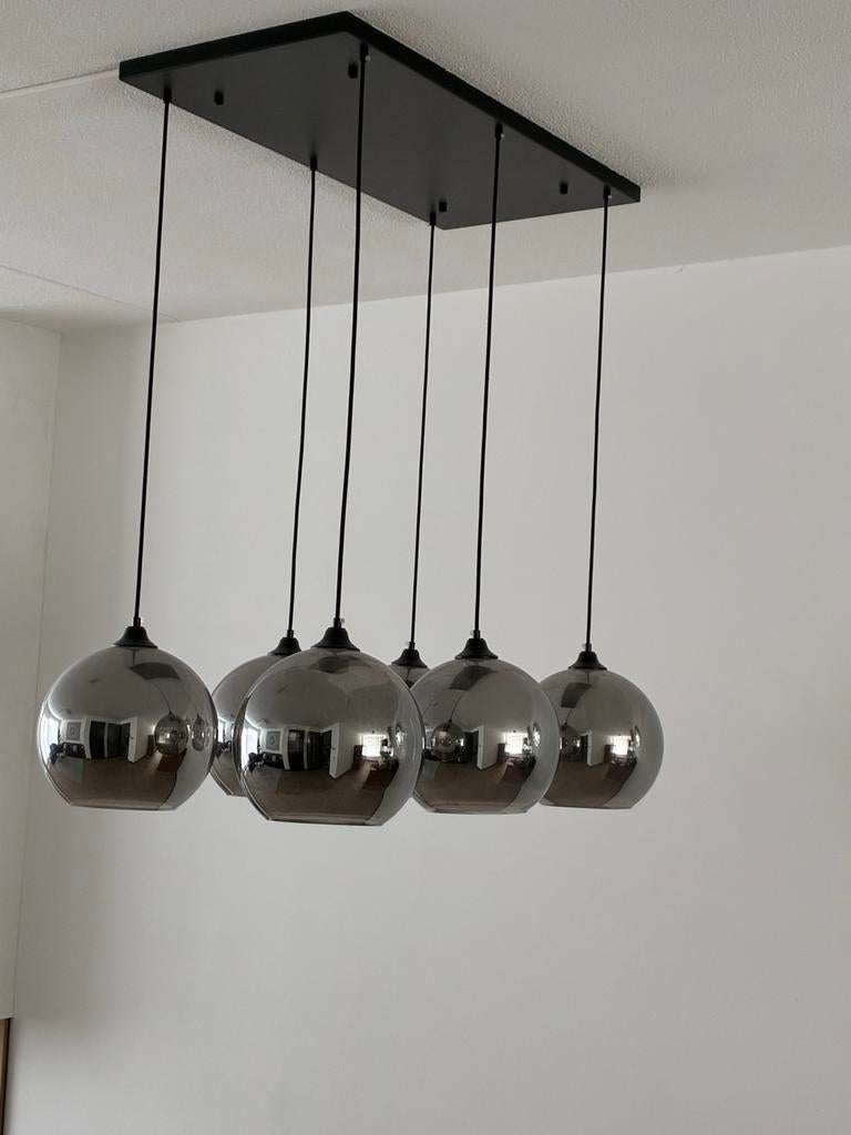 Prachtige Eric Kuster stijl eettafel lamp, Huis en Inrichting, Lampen | Hanglampen, Ophalen, Gebruikt, Glas, 75 cm of meer