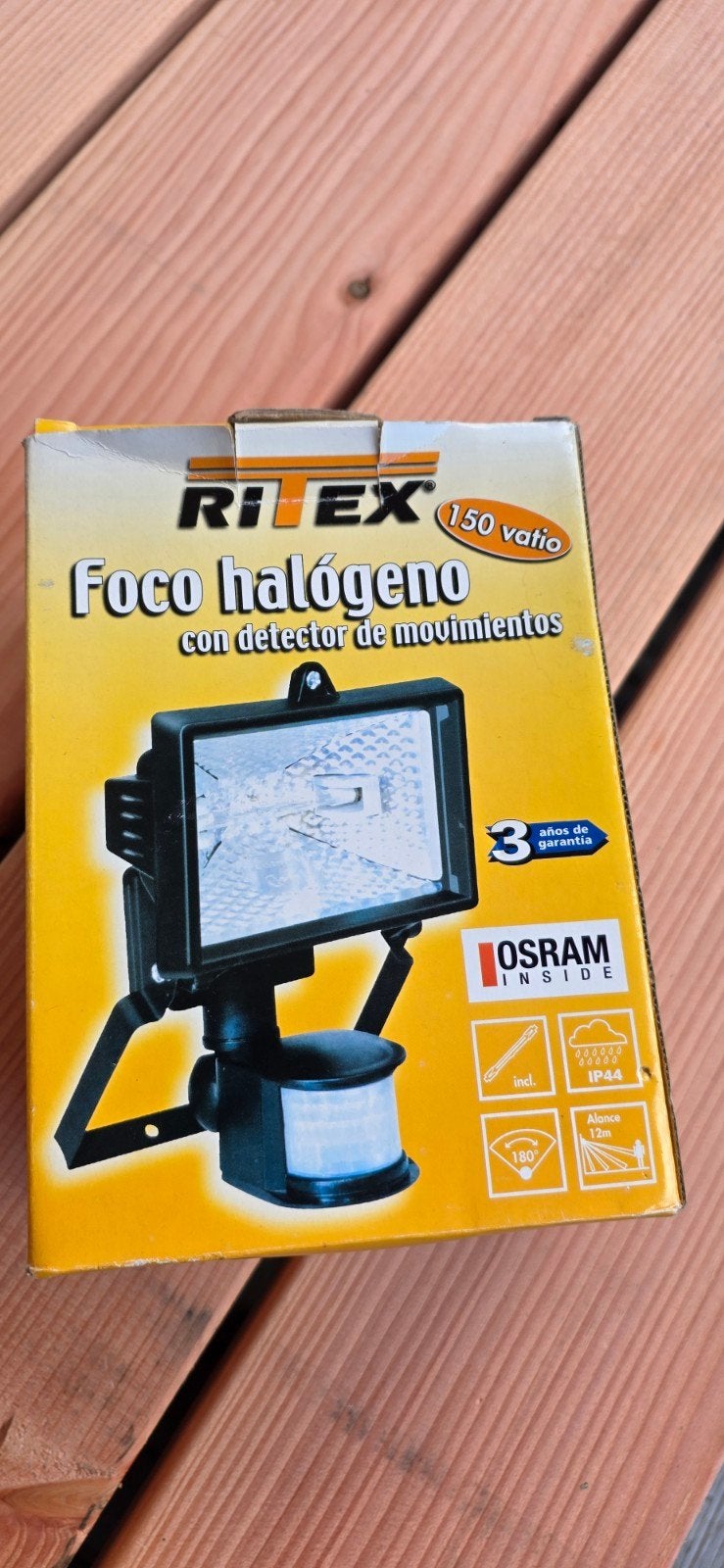 Halogeenlamp 150W 230V met bewegingssensor, nieuw, Wandlamp, Nieuw, Ophalen of Verzenden, Netvoeding