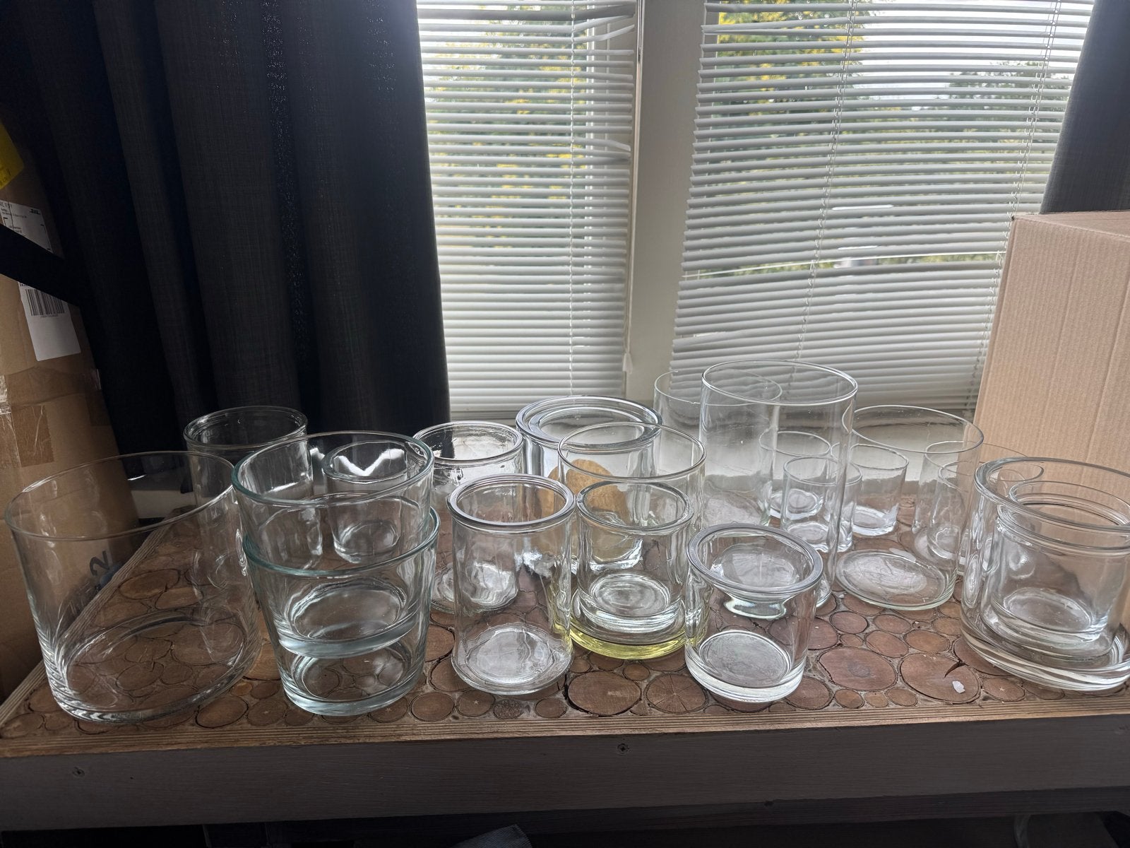 Diverse glazen vazen/windlichten voor bloemen of kaarsen, Ophalen