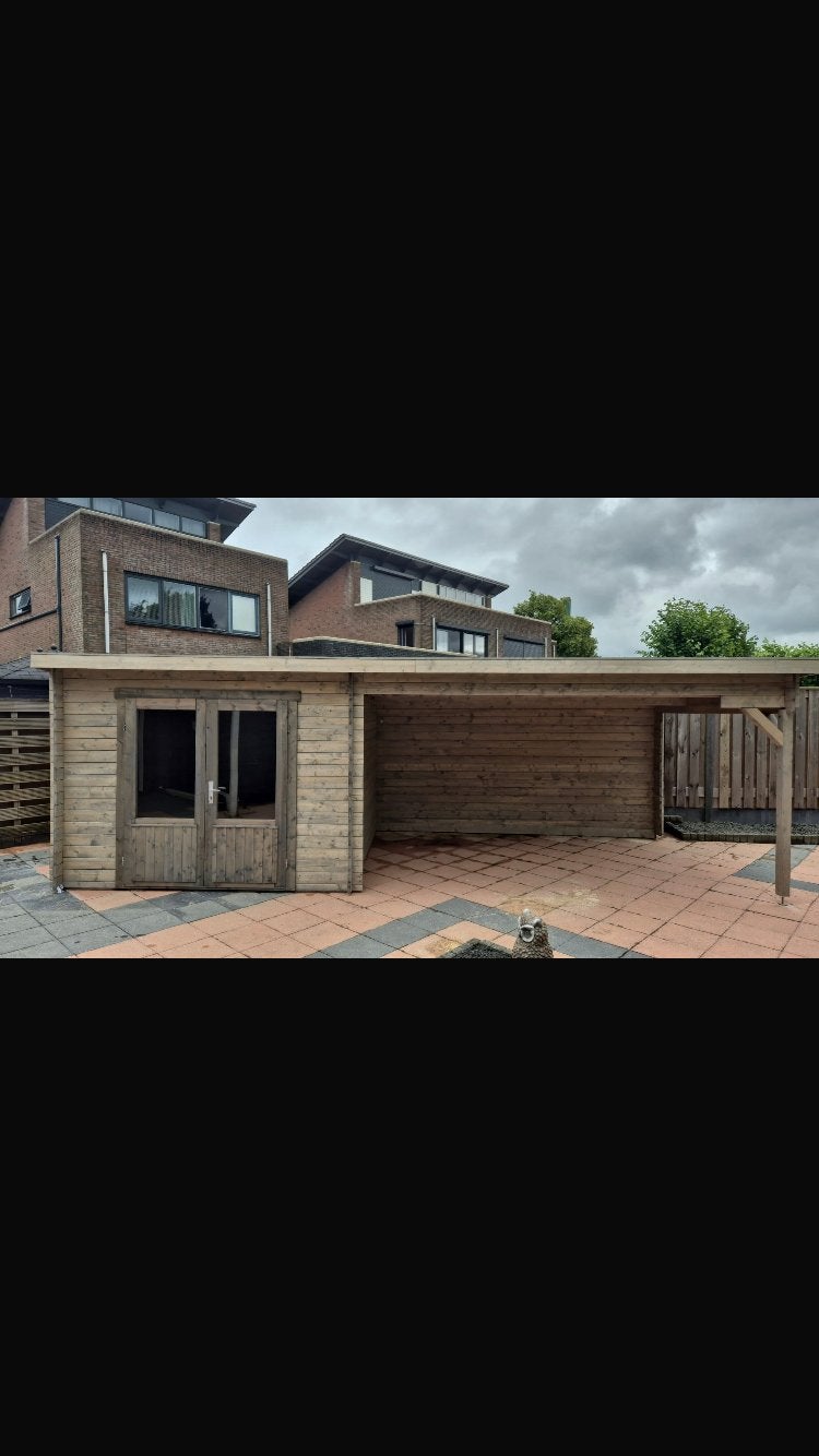 Tuinhuisje inc plaatsen en gratis dakgoot twv 320,-, Geïmpregneerd, Minder dan 25 mm, Ophalen of Verzenden, Plank