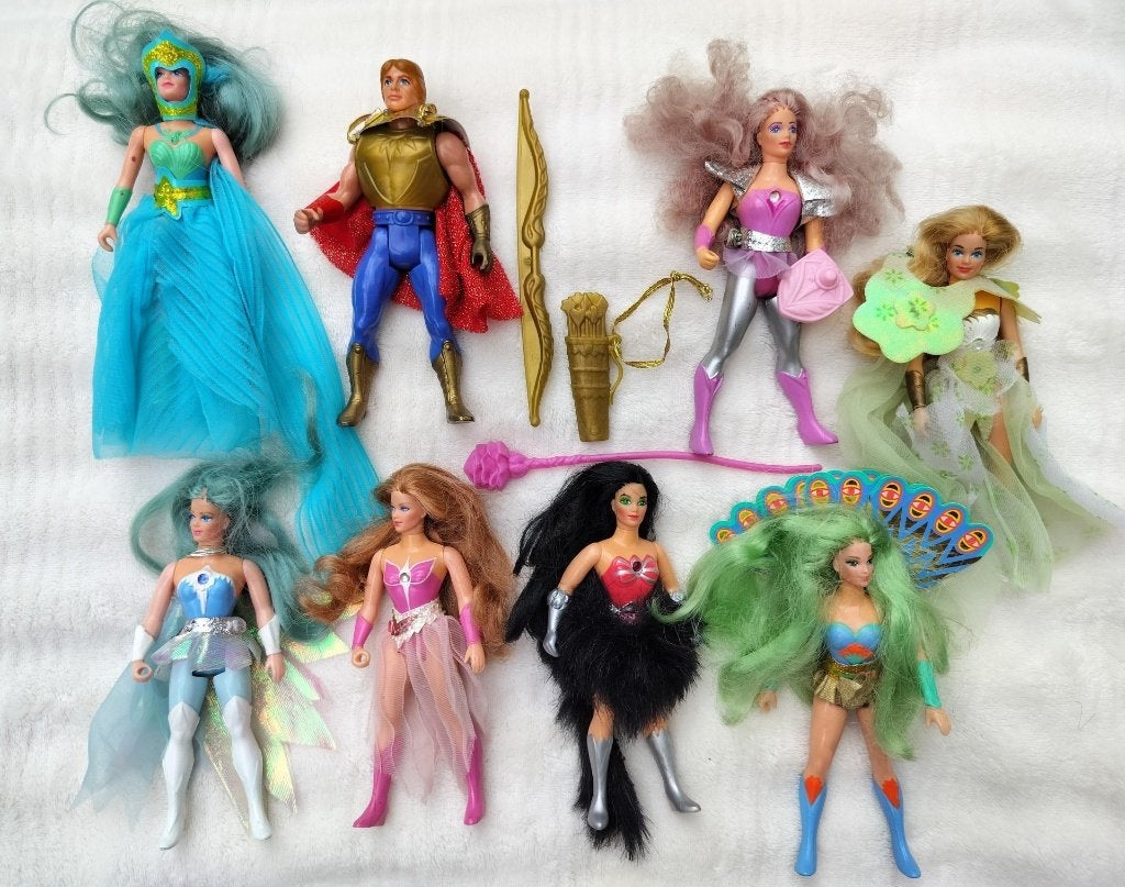 Vintage She-Ra / He-Man actiefiguren (Mattel, 1984)., Verzamelen, Verzenden, Gebruikt