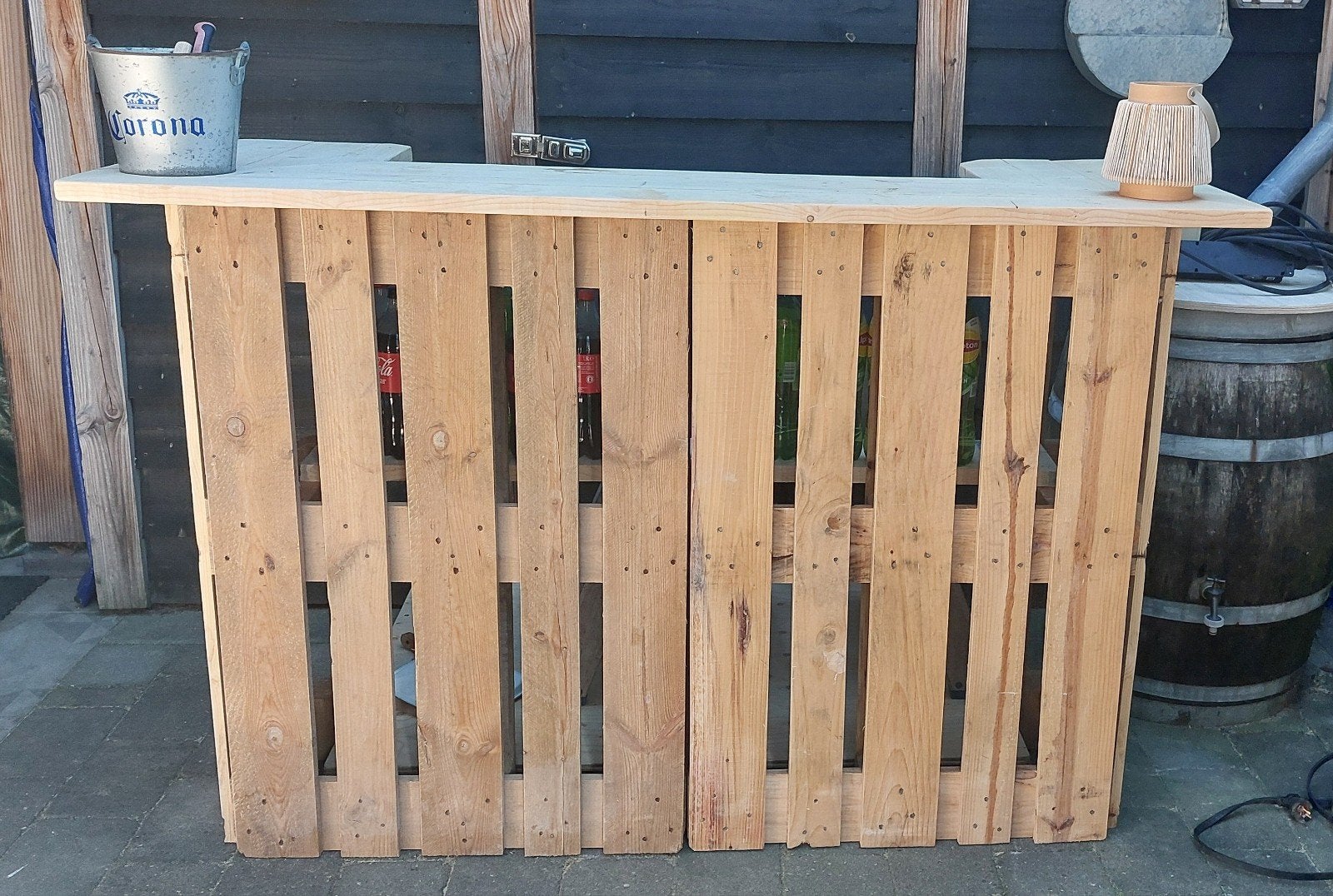 Handgemaakte Pallet Bar voor Tuin of Feestjes, Ophalen, Zo goed als nieuw