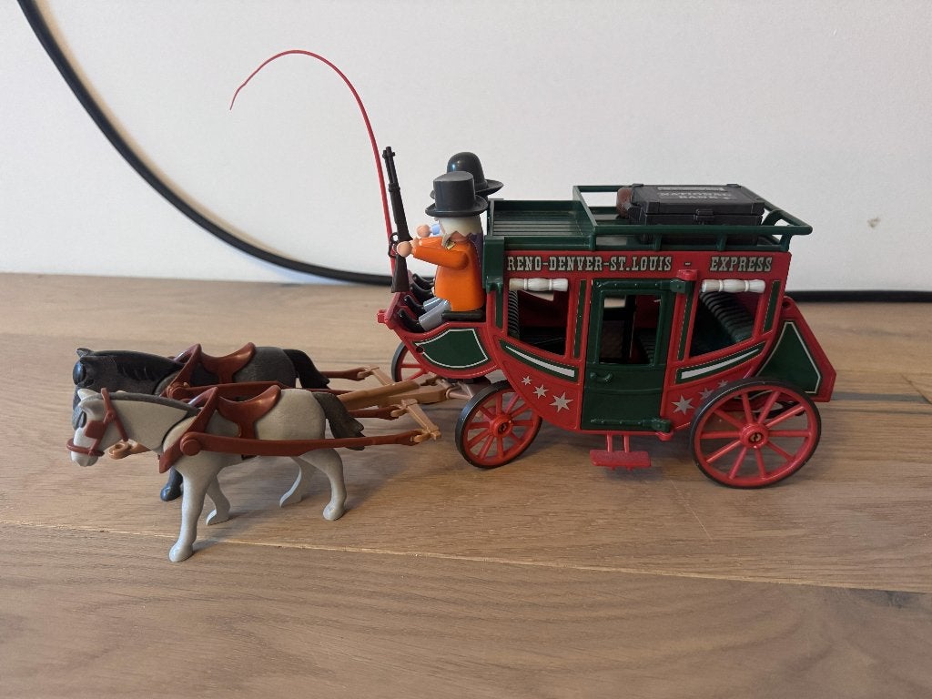 Playmobil Spirit 9477 Lucky’s vader met wagen, Gebruikt, Complete set, Overige typen, Ophalen of Verzenden