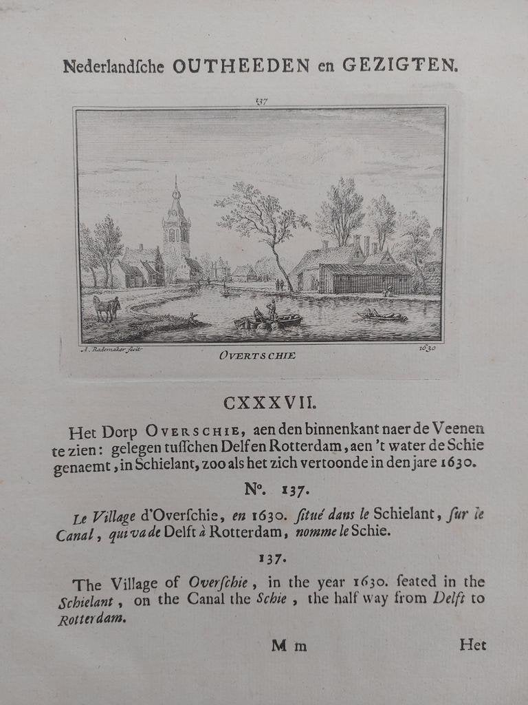 137 / Overtschie - Overschie Gravure A. Rademaker 1e druk, Antiek en Kunst, Ophalen of Verzenden
