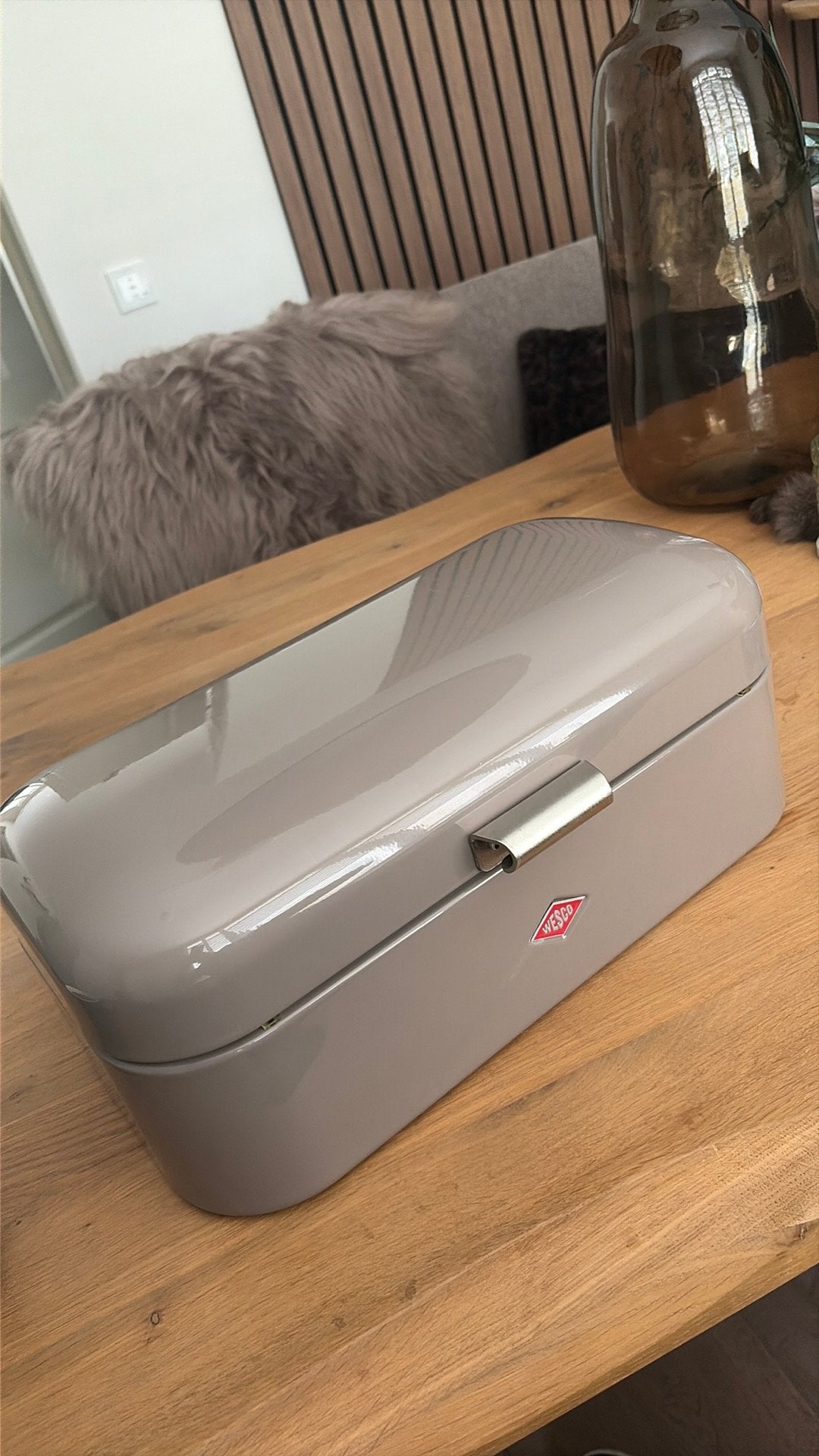 Wesco Broodtrommel - Warm Grey - Zo goed als nieuw, Ophalen of Verzenden, Zo goed als nieuw, Broodtrommel, Grijs