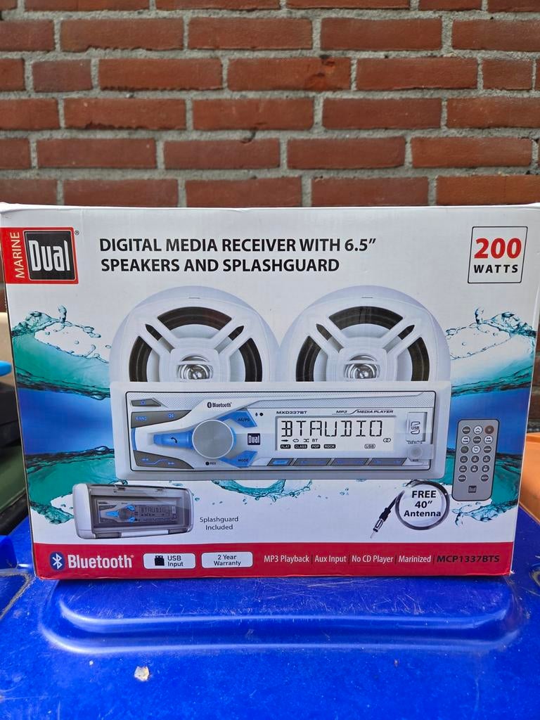 Nieuwe Dual Marine Bootradio met Bluetooth en Speakers, Ophalen of Verzenden, Nieuw, Radio