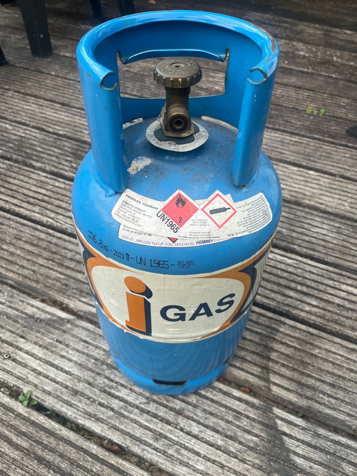 Propaan gasfles 6.8 kg, Ophalen, Gebruikt
