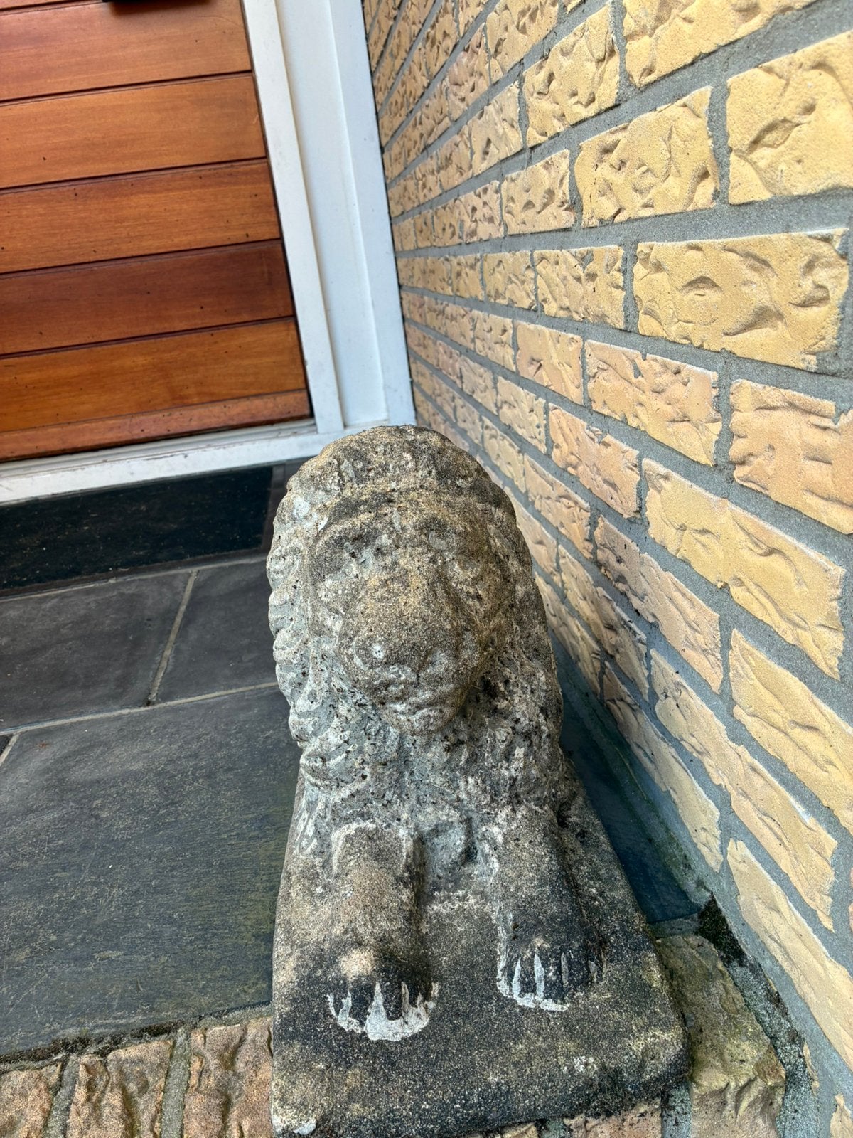 2 Leeuwen beelden, Tuin en Terras, Ophalen, Gebruikt, Dierenbeeld