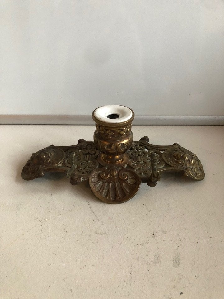 Vintage / oude bronzen inktpot, Antiek en Kunst, Ophalen of Verzenden, Brons