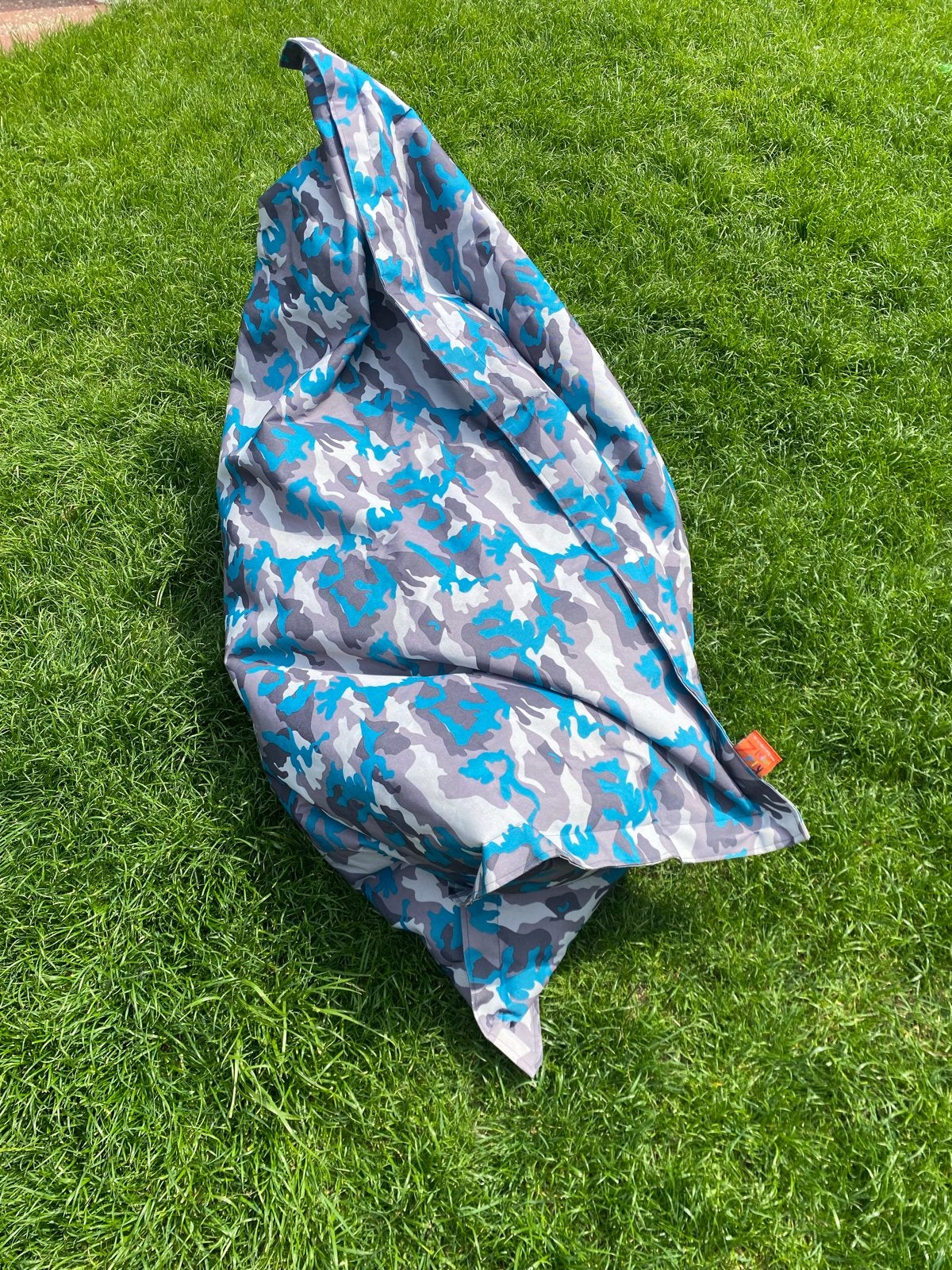Zitzak met camouflageprint - Blauw/Grijs/Wit, Ophalen, Zo goed als nieuw, Blauw, Zitzak