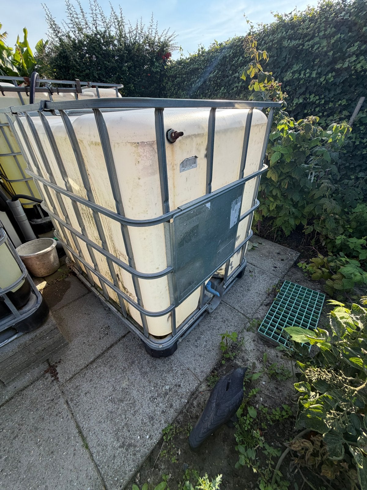 GCube IBC watertank 1000L op kunststof pallet met kraan, Ophalen, Kunststof, Gebruikt, Met kraantje