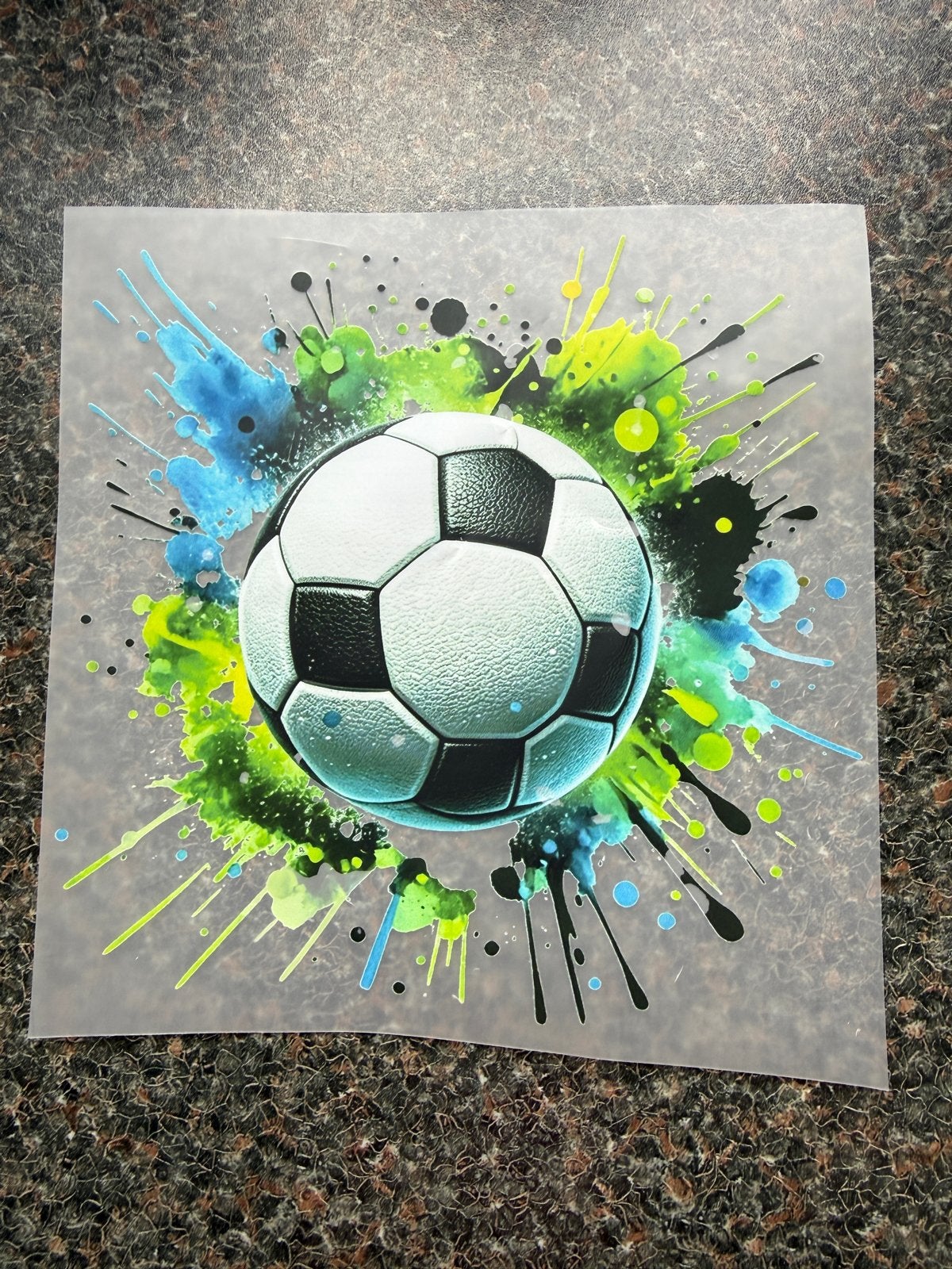 DTF Transfer Voetbal Splash Design, Ophalen of Verzenden, Nieuw, Sticker