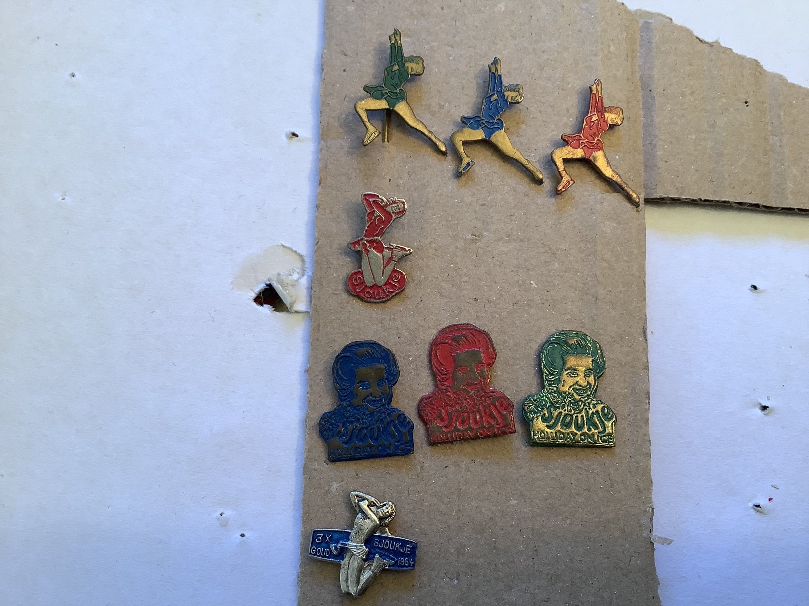 8 speldjes Sjoukje Dijkstra, Verzamelen, Speldjes, Pins en Buttons, Ophalen of Verzenden, Gebruikt, Sport