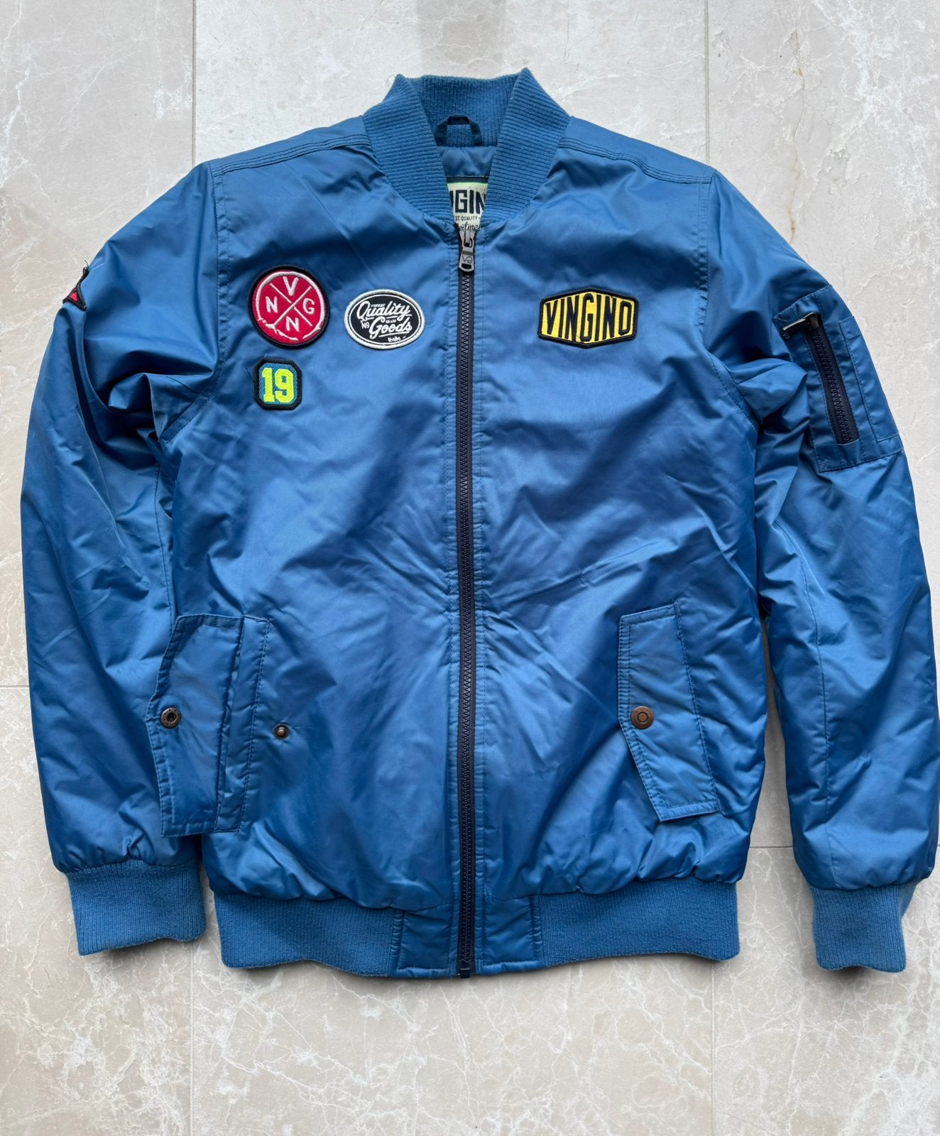 Vingino Jas, Ophalen of Verzenden, Zo goed als nieuw, Maat 46 (S) of kleiner, Blauw