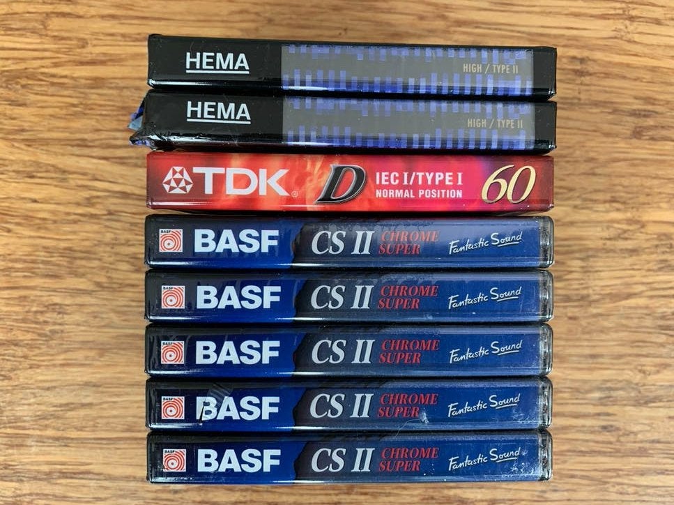 Nieuwe Cassettebandjes: Hema XC90, BASF CS II, TDK D60, Cd's en Dvd's, 2 t/m 25 bandjes, Overige genres, Ophalen of Verzenden