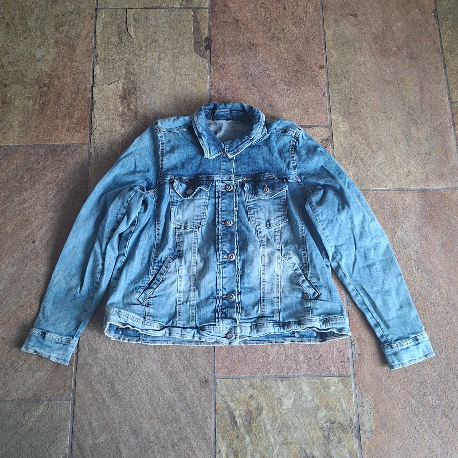 Blauwe spijkerjas MS mode maat M, Maat 38/40 (M), Blauw, Ophalen of Verzenden, Zo goed als nieuw