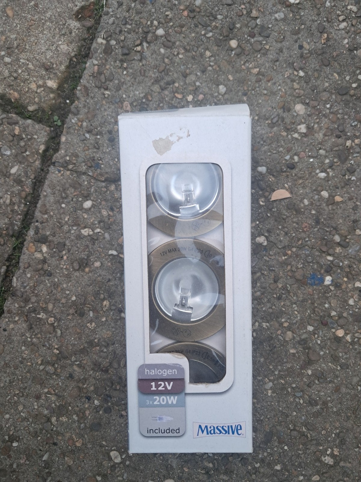 Massive Halogeen Plafondspots 3x20W G4 - Nieuw in doos, Zilver, Inclusief lichtbron, Modern, Nieuw