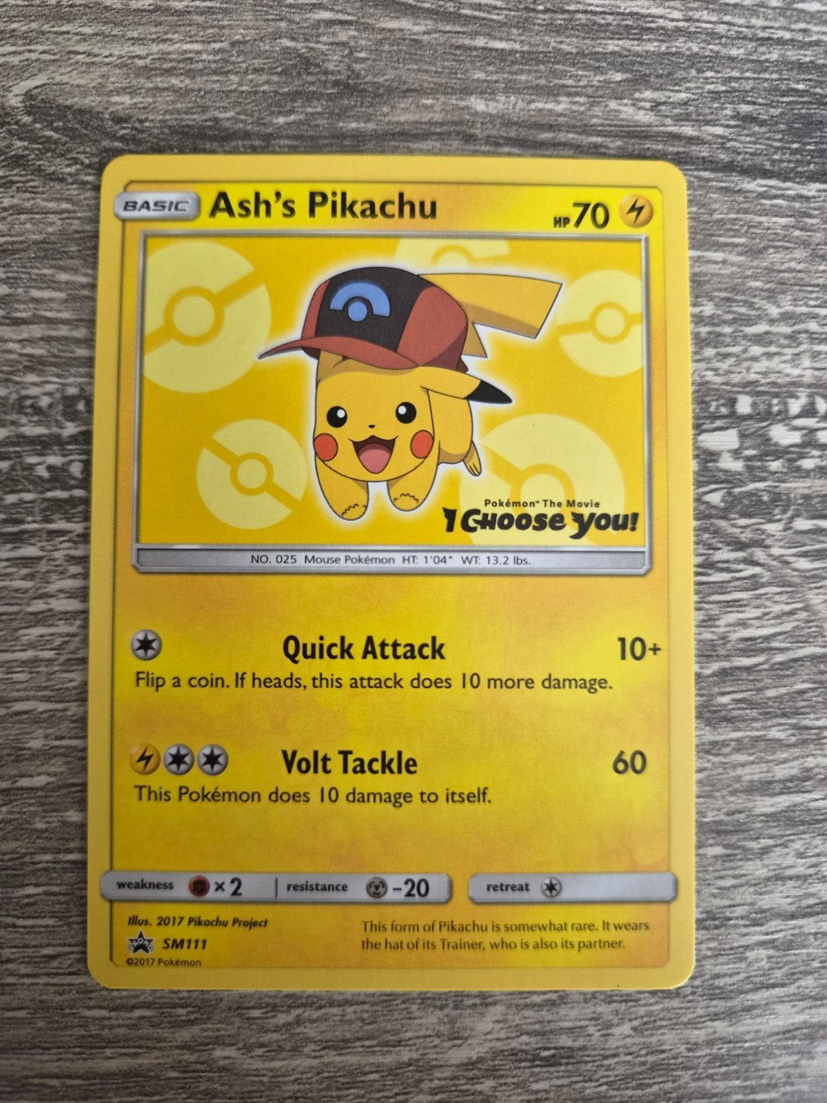 Ash's Pikachu promo Sun&Moon, Ophalen of Verzenden, Zo goed als nieuw, Losse kaart