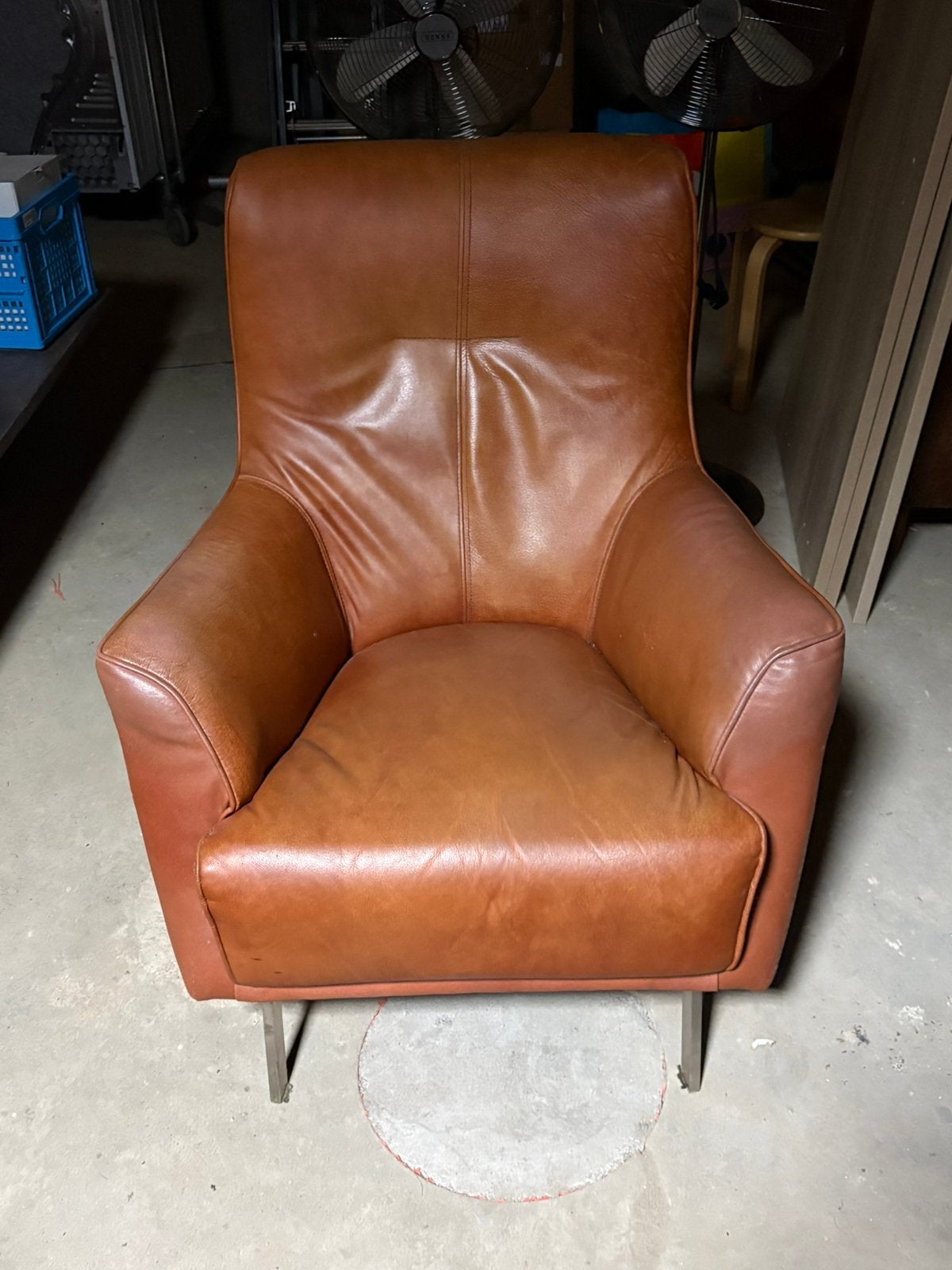 Mooie leren fauteuil Henders & Hazel, Huis en Inrichting, Fauteuils, Ophalen of Verzenden, Zo goed als nieuw, 75 tot 100 cm, 50 tot 75 cm