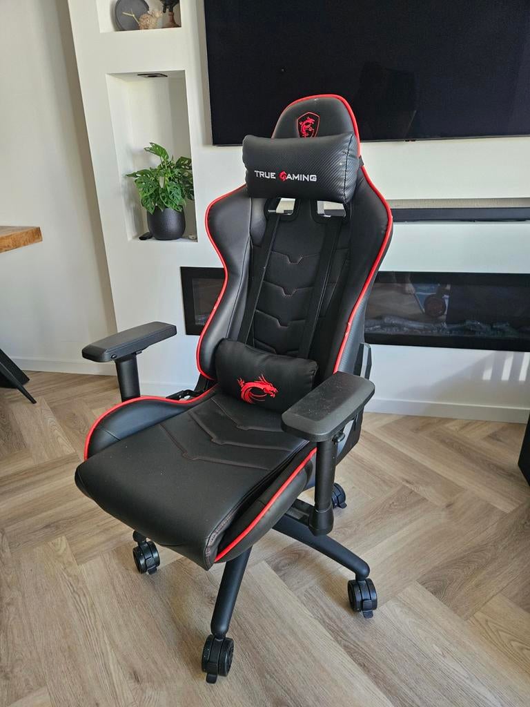 MSI True Gaming Bureaustoel / Gaming Stoel, Ophalen, Kunststof, Gebruikt, Zwart