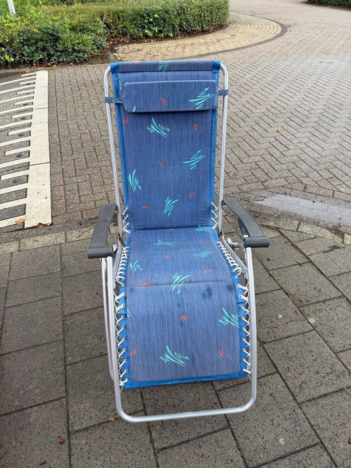 2 Lafuma Verstelbare relaxstoelen met hoofdsteun, Ophalen of Verzenden, Gebruikt, Aluminium, Inklapbaar