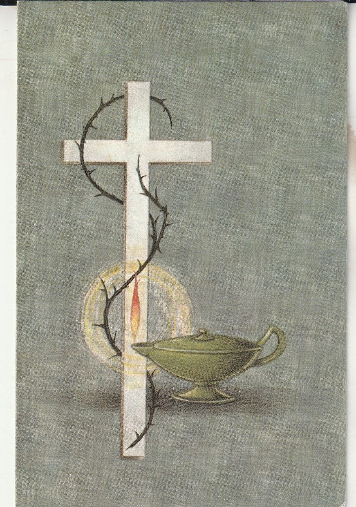 Bidprentje Alfons Hellemans 1910-1968 Kruis Kaars Oliekan, Ophalen of Verzenden, Bidprentje