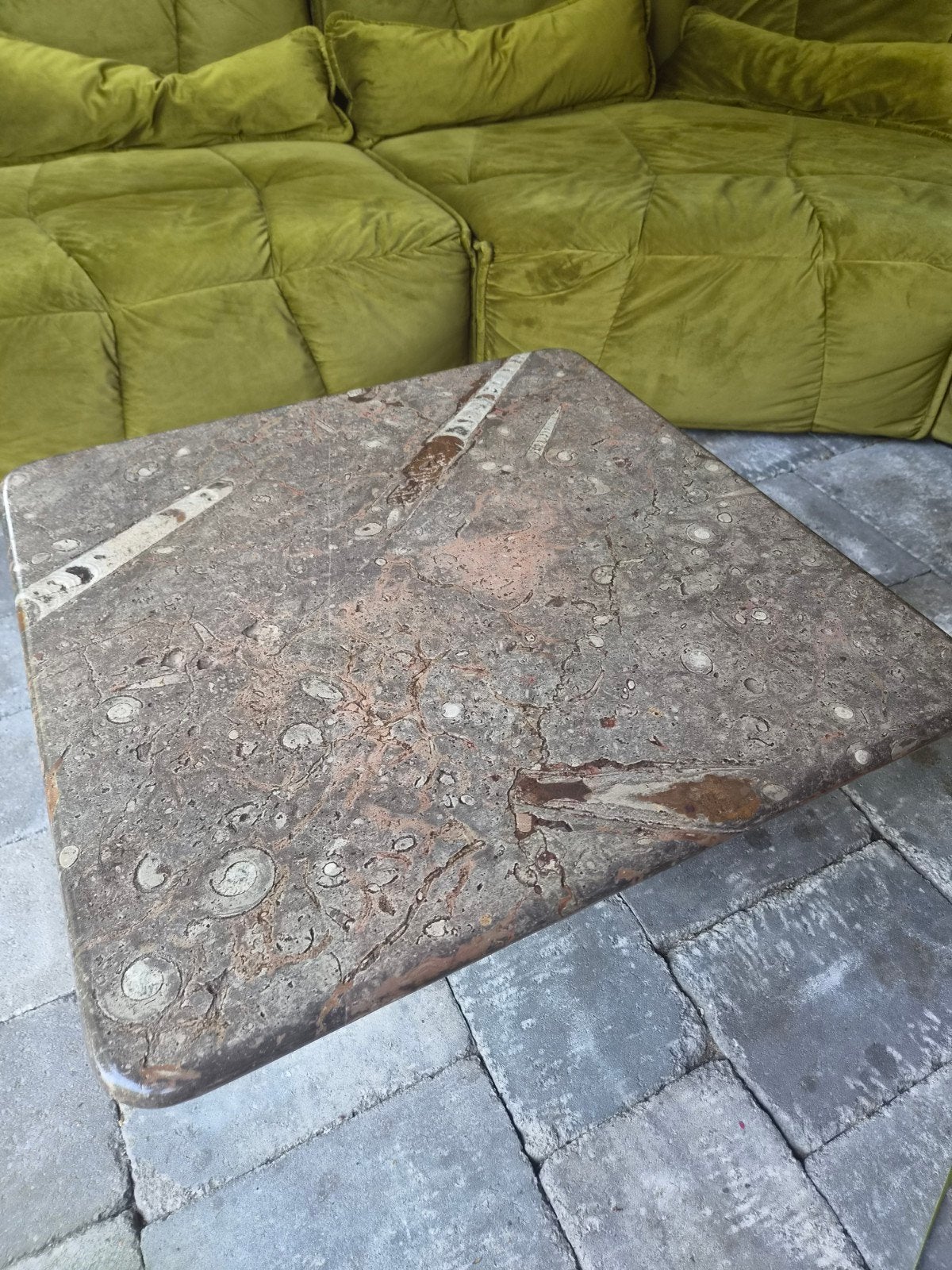 Set van 3 fossielsteen / marmer tafel, Ophalen