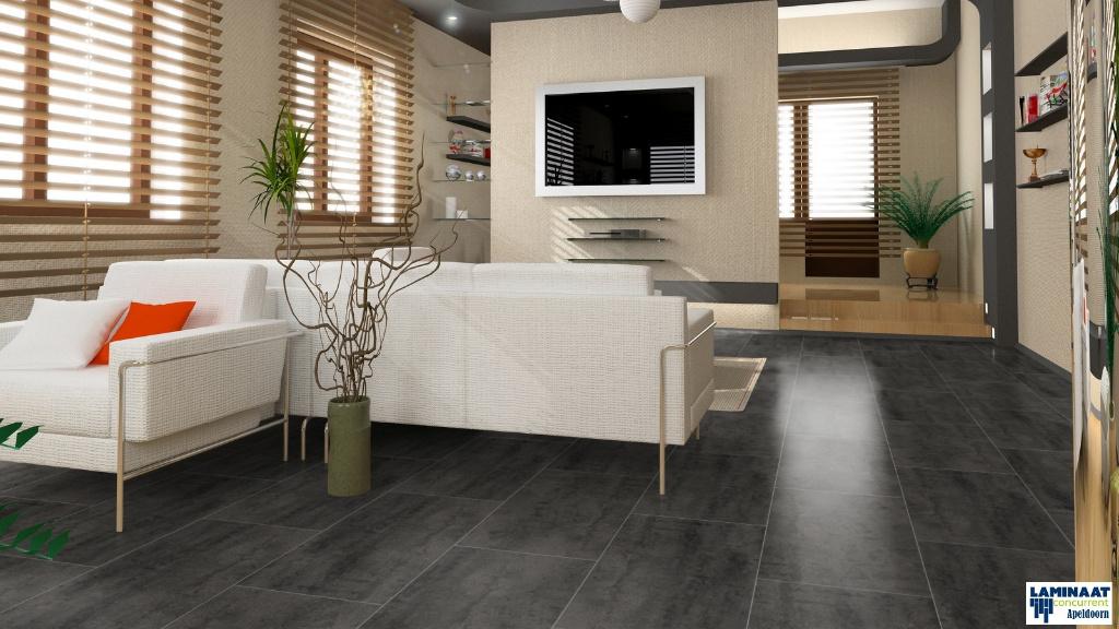 Tegel Laminaat Antraciet Senia 138cm lang X 32,6cm breed, Huis en Inrichting, Stoffering | Vloerbedekking, 75 m² of meer, Zwart