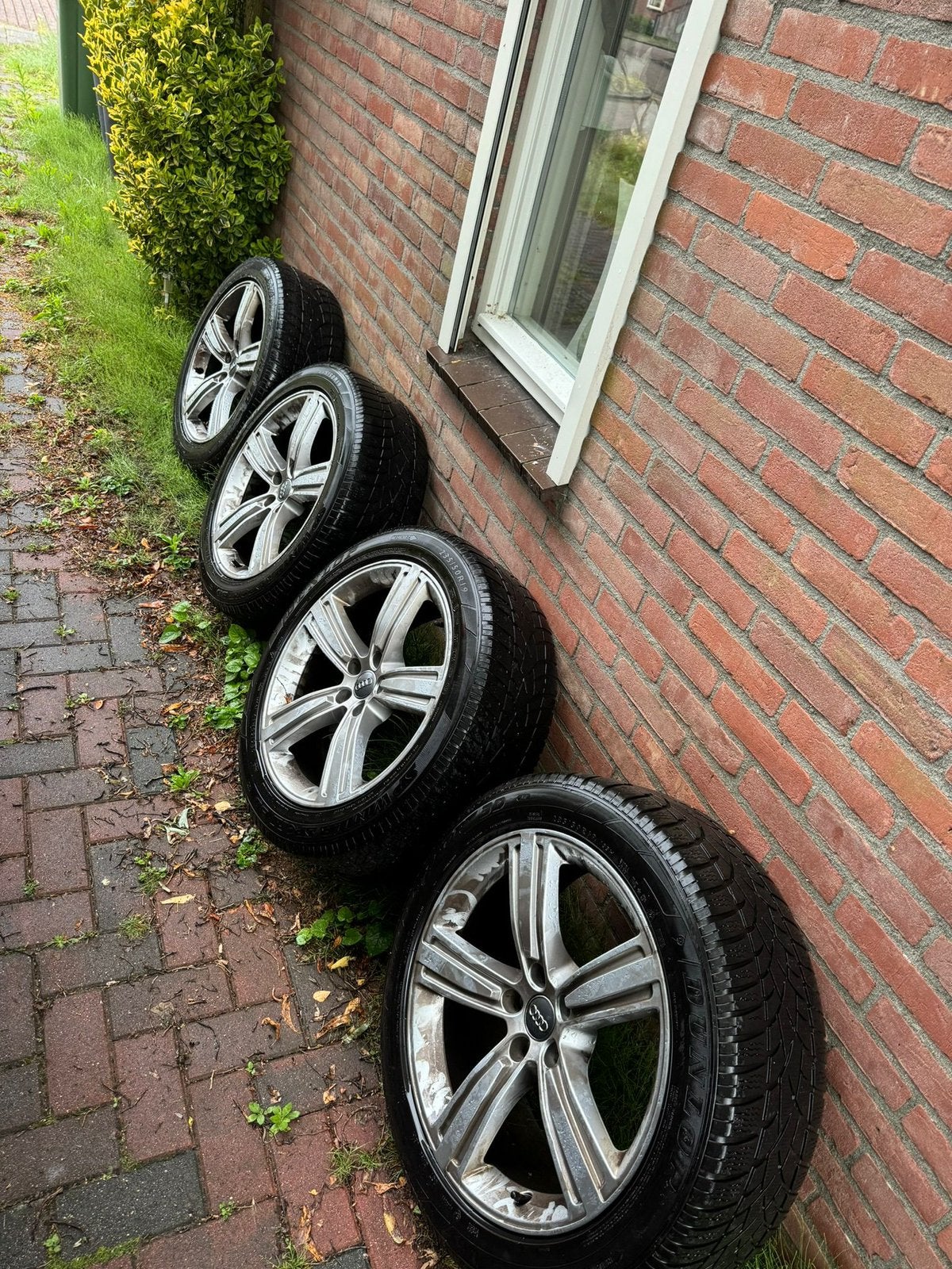 Audi 19 inch velgen met Dunlop Winter Sport banden, Auto-onderdelen, Gebruikt, Banden en Velgen, Winterbanden, 235 mm