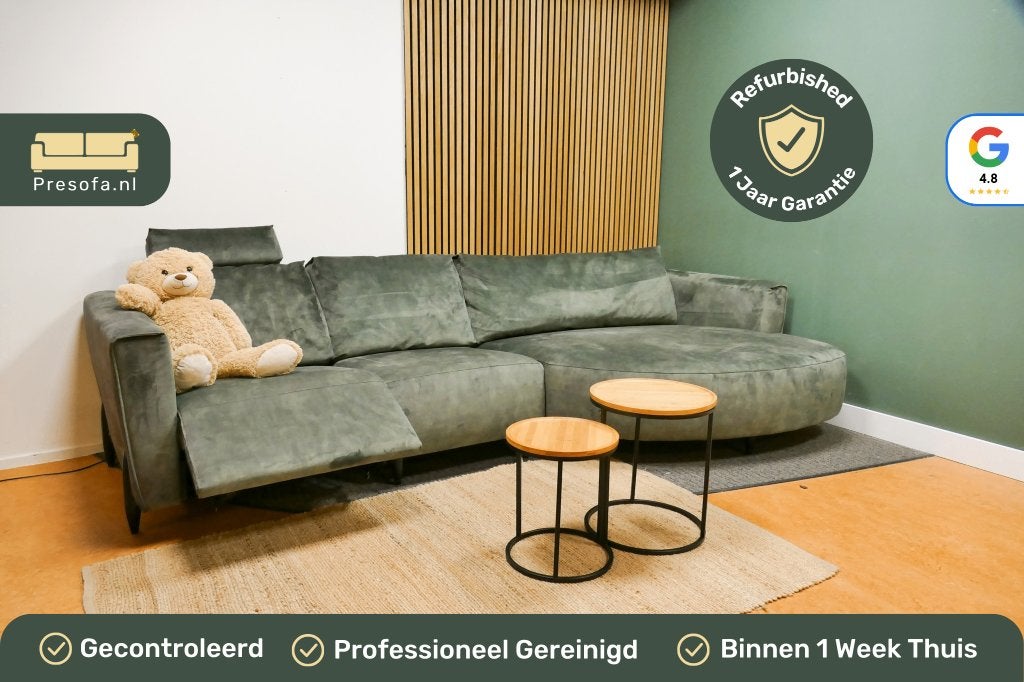 Chaise Longue Elektrisch Velvet Groen [Refurbished]