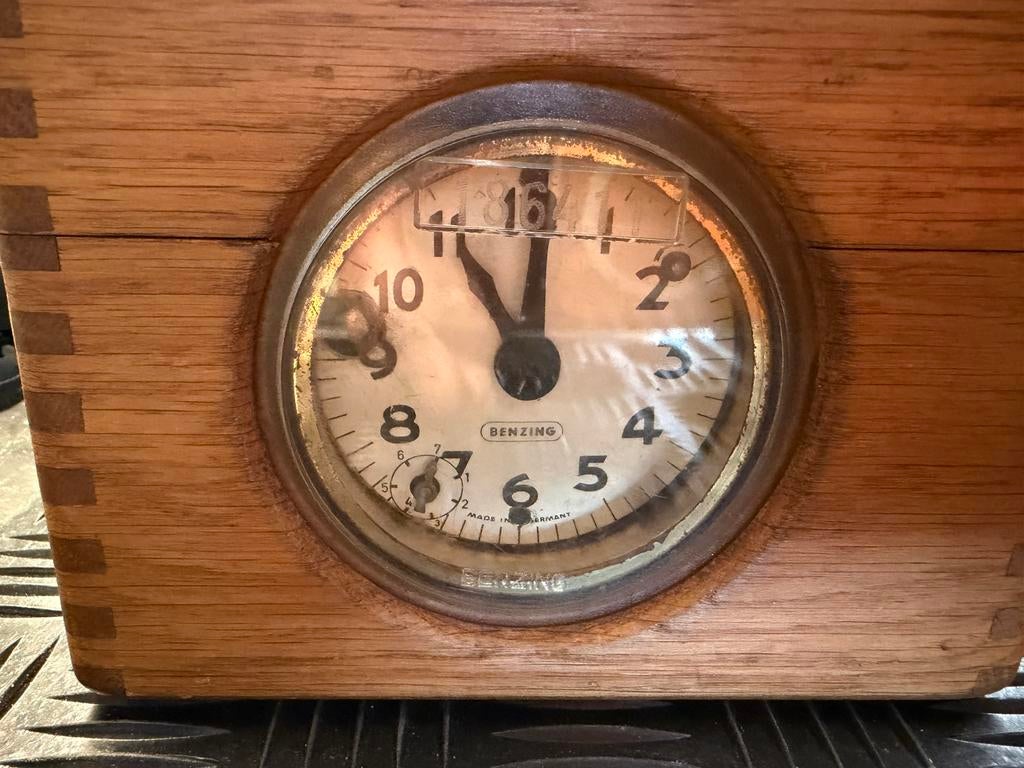 Antieke Benzing Duivenklok - Vintage Tijdsregistratie, Antiek en Kunst, Ophalen of Verzenden