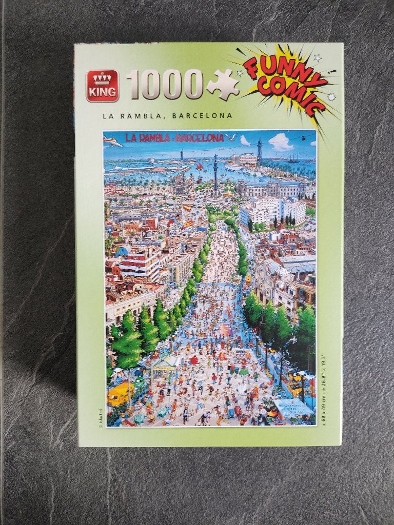 King puzzel Comic Barcelona (1000 stukjes), Ophalen, 500 t/m 1500 stukjes, Zo goed als nieuw, Legpuzzel