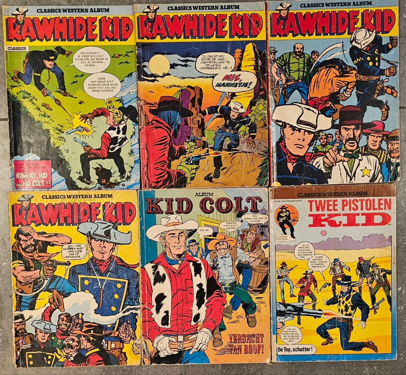 Rawhide Kid & Kid Colt Stripboeken Collectie (6 stuks), Boeken, Meerdere stripboeken, Ophalen of Verzenden, Gelezen, Stan Lee (vermeld op 'Twee Pistolen Kid')