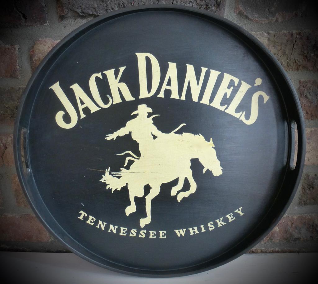 Houten dienblad / bord / Jack Daniel's Tennessee whiskey, Rond, Ophalen of Verzenden, Zo goed als nieuw, B6
