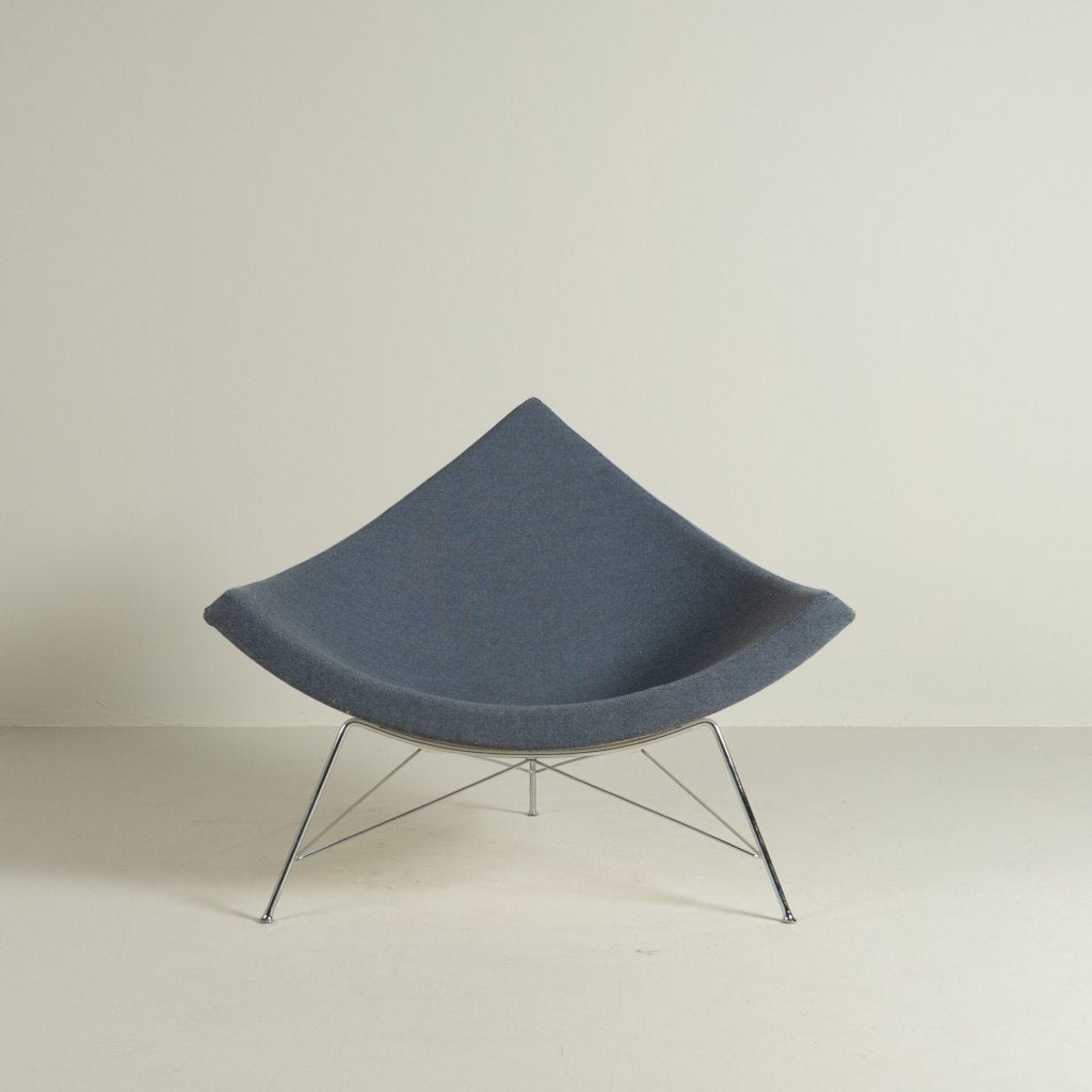 Vitra Coconut Fauteuil Blauw Stof, Niet ingevuld, 75 tot 100 cm, Zo goed als nieuw, 100 tot 125 cm